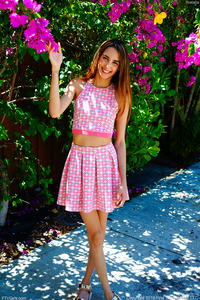 FTV Natalia Teasing Outdoors In Summer Dress 