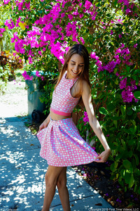 FTV Natalia Teasing Outdoors In Summer Dress 