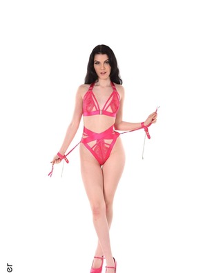 Morticia Strips Sexy Pink Lingerie