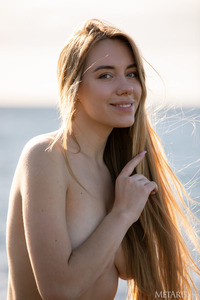 Ryana Baring Her Gorgeous Big Breasts To The Ocean Breeze