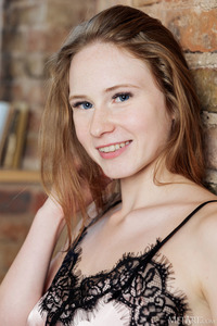 Zuzanna Freckle-faced Sweetie Is Reading On Her Bed