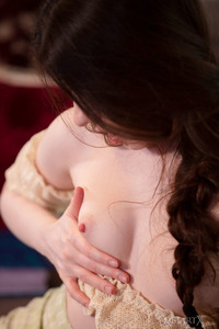 Pearl Spreads The Delicate Pink Folds Of Her Shaved Pussy