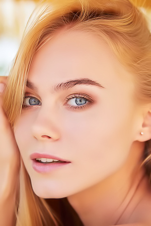 Nancy A - Blue eyed blonde long haired beauty in high heels