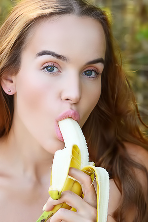 Busty Teen Helena K Playing With Banana