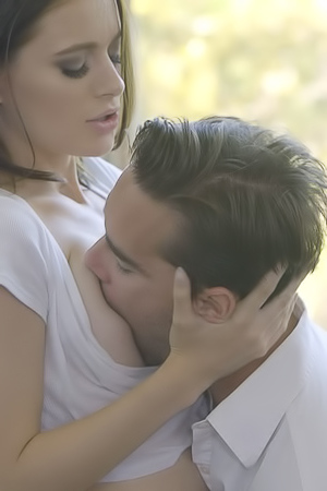 Lana Rhoades Spooning With Her Tits