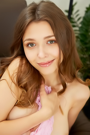 'Cutie In Pink' with Mila Azul via Met-Art