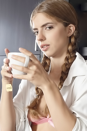 Emelie Cristal Exposing Her Perky Breasts And The Neatly Trimmed Bush