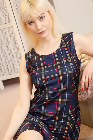 Jessica Louise In A Plaid In Minidress