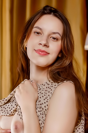 Giselle Smiling As She Feels Her Puffy Nipples Swell