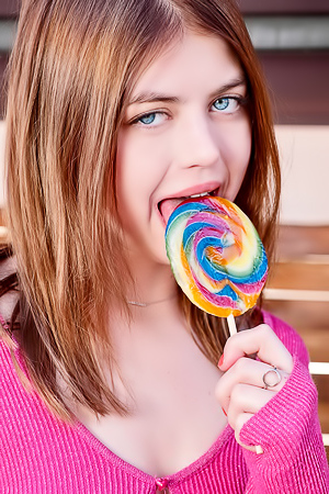 Sasha Silk Unbuttons Her Sweater And Strokes The Sticky Treat