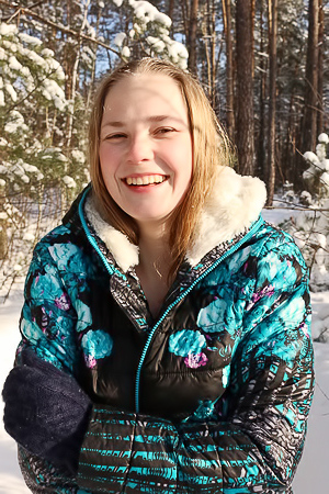 Lacy Nowak Has Fun Frolicking Half-naked In The Snow
