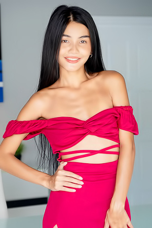 Vina Rae Posing In Lacy Panties And High Heels With Her Perky Breasts Bare