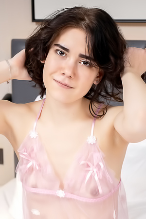 Mette Plumping Her Nips To Tight Peaks And Then Making Her Meaty Bare Pussy Wet