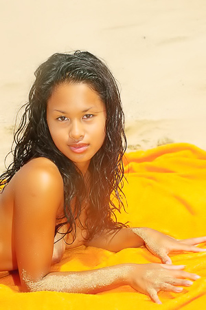 Angelica on the beach