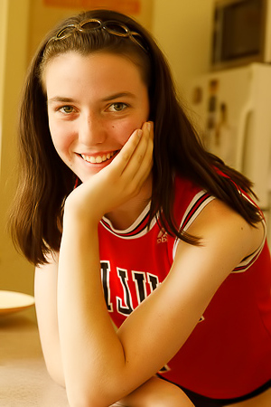 Casual Jersey Tease At Home With Bella Rosenfeld In Soft Warm Light