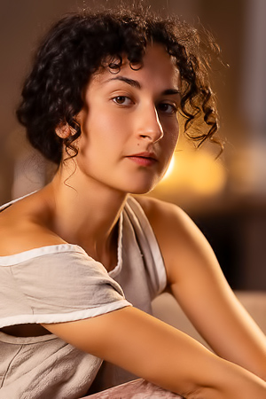 Aisha Vale Curly-haired Beauty Is Soon Naked In The Golden Glow