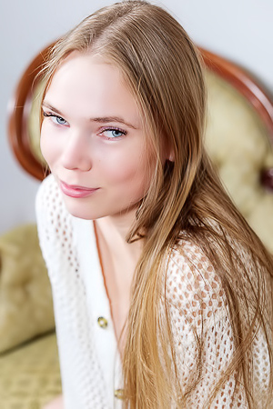 Luise Her Soft Outfit Slipping Open To Expose Her Perfect Breasts