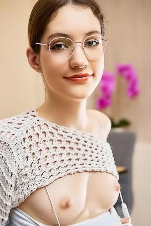 Hareniks Wearing Nothing But Her Glasses And A Naughty Smile