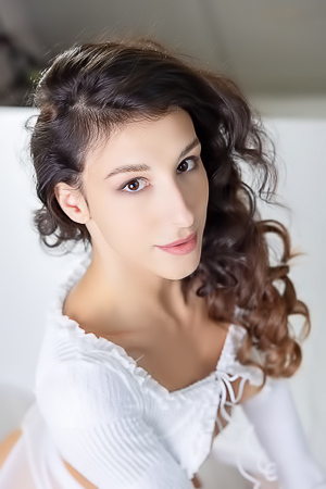 Luna Ortega Leggy Spanish Brunette Reclines On The Cool Marble Surface