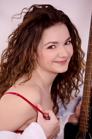 Purr Simona Adorably Sexy In Scarlet Lingerie That Hugs Her Soft Curves