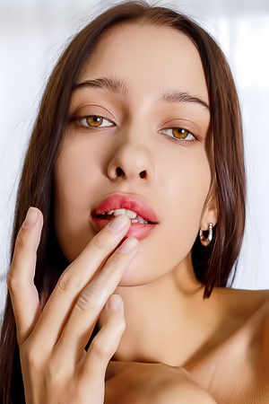 Chiara Willowy Beauty Is Striking In Scarlet Lingerie