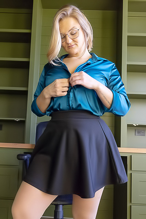 Britney Wallace Strips In Front Of The Bookcase Cosmid