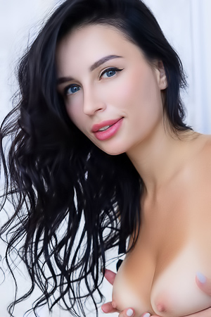 Milena Ray Lets Her Hands Roam Through Sheer Lingerie As It Slides Under Her Skin