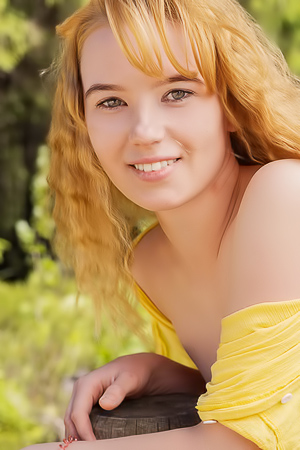 Erika Foxs Sweaty Curves on Display Under the Forest Sky
