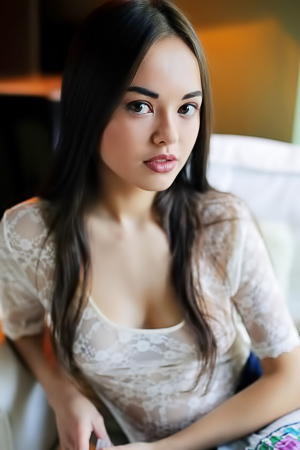 Tense Thrill: Li Moons Playful Striptease on Couch Reveals Every Curve
