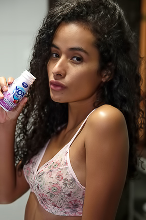 Mia Nix Reveals Silicon Skin Through Floral Lingerie