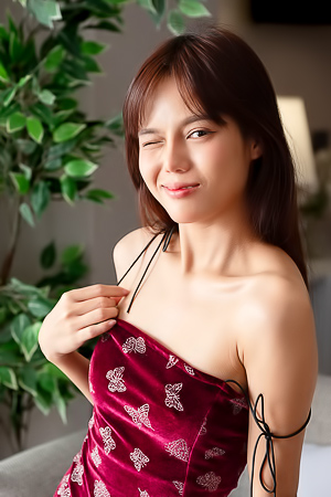 Roses Lacy Striptease: Silken Panties Reveal Shaved Delight